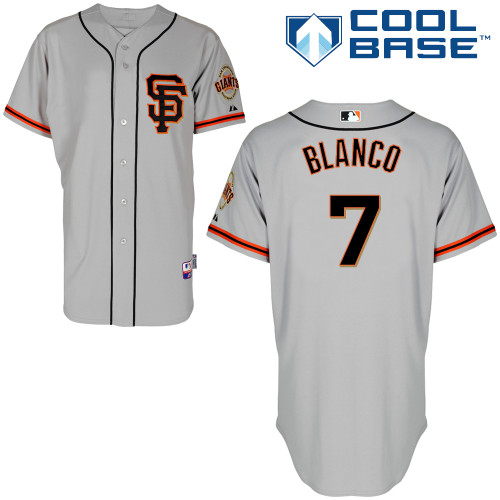 Gregor Blanco #7 Youth Baseball Jersey-San Francisco Giants Authentic Road 2 Gray Cool Base MLB Jersey